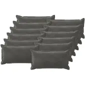 vidaXL Kussen met kussen HOUTEN 12 st Donkergrijs fluweel
