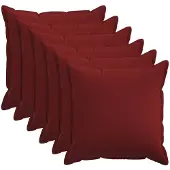 vidaXL Kussensloop 6 st HOUTEN Wijnrood 80 x 80 cm Faux Linnen