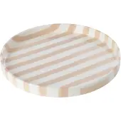 J-Line bord Gestreept - steengoed - lichtbeige/wit - large