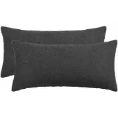 vidaXL Kussensloop 2 st HEERLEN Donkergrijs 40 x 80 cm Bouclé