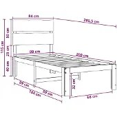 vidaXL Eenpersoonsbed met hoofdbord ROSTOCK Naturel 80 x 200 cm