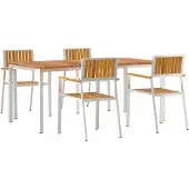 vidaXL Buiten Eettafel Set 5 st 180 x 90 x 75 cm