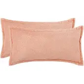vidaXL Kussensloop 2 st HOUTEN Roze 40 x 80 cm Bouclé
