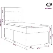 vidaXL Boxspringbed met matras en LED-verlichting, donkergrijs, 90 x 190 cm, fluweel