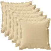 vidaXL Kussensloop 6 st HOUTEN Beige 55 x 55 cm Polyester