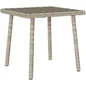 vidaXL Tuin salontafel rechthoekig 40x40x37 cm poly rattan lichtgrijs