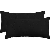 vidaXL Kussensloop 2 st HEERLEN Zwart 40 x 80 cm Bouclé