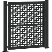vidaXL Poort met kruisontwerp 100x100 cm staal zwart