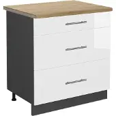 Vicco Keukenonderkast Fame-Line Groen-Goud landelijk/Wit 80 cm antraciet werkblad, Model 46923