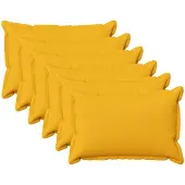 vidaXL Kussen met kussen HOUTEN 6 st Licht Geel Faux Linnen