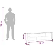 vidaXL Verhoogde plantenbak Grijs 150 x 30 x 36 cm WPC en Aluminium