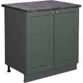 Vicco Keukenonderkast Fame-Line Groen-Goud landelijk/Antraciet 80 cm antraciet werkblad, Model 46882
