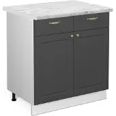 Vicco Keukenonderkast Fame-Line Antraciet-goud 80 cm , WB Marmer, Model 46612