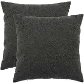 vidaXL Kussensloop 2 st HEERLEN Donkergrijs 80 x 80 cm Bouclé