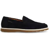 Manfield - Heren - Donkerblauwe suède loafers - Maat 41