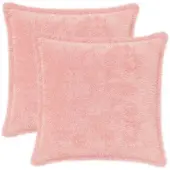vidaXL Kussensloop 2 st HOUTEN Roze 40 x 40 cm Nep Konijnenbont