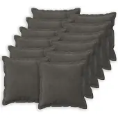 vidaXL Kussen met kussen HOUTEN 12 st Donkergrijs fluweel