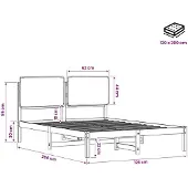 vidaXL Bedframe met gestoffeerd hoofdbord Naturel en lichtgrijs