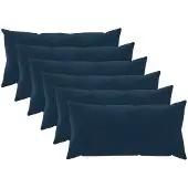 vidaXL Kussensloop 6 st HEERLEN Blauw 40 x 80 cm Microfiber Fleece