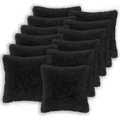vidaXL Kussen 12 st HEERLEN Zwart 50 x 50 cm PV Fleece