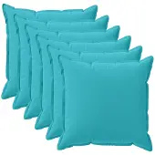vidaXL Kussensloop 6 st HOUTEN Turquoise 50 x 50 cm Polyester