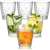 Famanu – Set van 6 waterglazen, transparant, 310 ml, premium acryl
