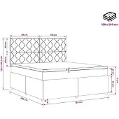 vidaXL LED boxspringbed met matras, lichtgrijs, 180 x 200 cm, fluweel