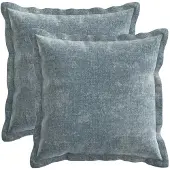 vidaXL Kussensloop 2 st HOUTEN Lichtblauw 50 x 50 cm Chenille Stof