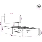 vidaXL Bedframe met gestoffeerd hoofdbord Naturel en lichtgrijs