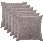 vidaXL Kussensloop 6 st HEERLEN Lichtgrijs 65 x 65 cm Bouclé