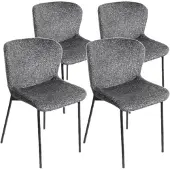 DS4U - Vera eetkamerstoel - Set van 4 - Donkergrijs - Stof