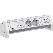 Bachmann Bureau 2x CEE7/3, 1x schakelaar, 1x USB A/C, 22W, GST18, RAL9010