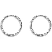 Yehwang Oorringen gedraaid 1,8 cm - Stainless Steel - Zilver -