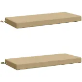 vidaXL Bankkussens SOEST 2 st 100% Polyester Beige 120 x 50 x 8 cm