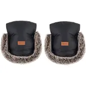 Petite&Mars kinderwagen Mufjes Furry Forever Zwart - Warm en waterdicht