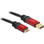 DeLOCK USB Micro naar USB-A kabel - USB3.0 - tot 2A / zwart - 1 meter