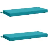 vidaXL Bankkussens SOEST 2 st 100% Polyester Turquoise 110 x 50 x 8 cm