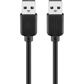 Goobay USB-A kabel, 5 m, zwart, 2,5 W, 0,5 A, 480 Mbit/s, USB 2.0, met USB-A-stekkers aan beide kabeluiteinden en PVC-mantel