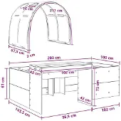 vidaXL Bed met tunnel, 3 stuks, Sonoma eikenhout en lichtblauw houtfineer
