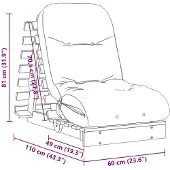 vidaXL Futon slaapbank met matras 60x206x11 cm geïmpregneerd hout