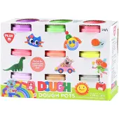 Playgo Kleiset, neonkleuren - 9 potjes zachte klei, 56 gram per potje
