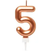 Spaas Verjaardagskaars nr 5 rosegoud