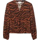 s.Oliver - female - Blouse met dierenprint en plooien