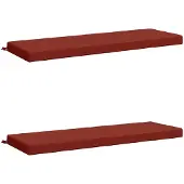 vidaXL Bankkussens SOEST 2 st 100% Polyester Rood 150 x 50 x 8 cm
