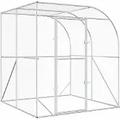 vidaXL Kippenhok zilver 200 x 200 x 215 cm Gegalvaniseerd staal