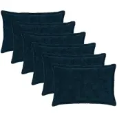 vidaXL Kussensloop 6 st HOUTEN Marineblauw 50 x 75 cm Nep Konijnenbont