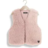 Like Flo rechtvallend gilet - lila Paars Meisjes Imitatiebont Openvallende hals - maat 122/128