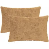 vidaXL Kussensloop 2 st HEERLEN Taupe 40 x 60 cm Nep Konijnenbont