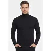 Beeren Heren Thermo Colshirt - Lange mouwen - Warm thermoshirt hoge hals - Zwart / L