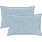 vidaXL Kussensloop 2 st HOUTEN Lichtblauw 30 x 50 cm Nep Konijnenbont